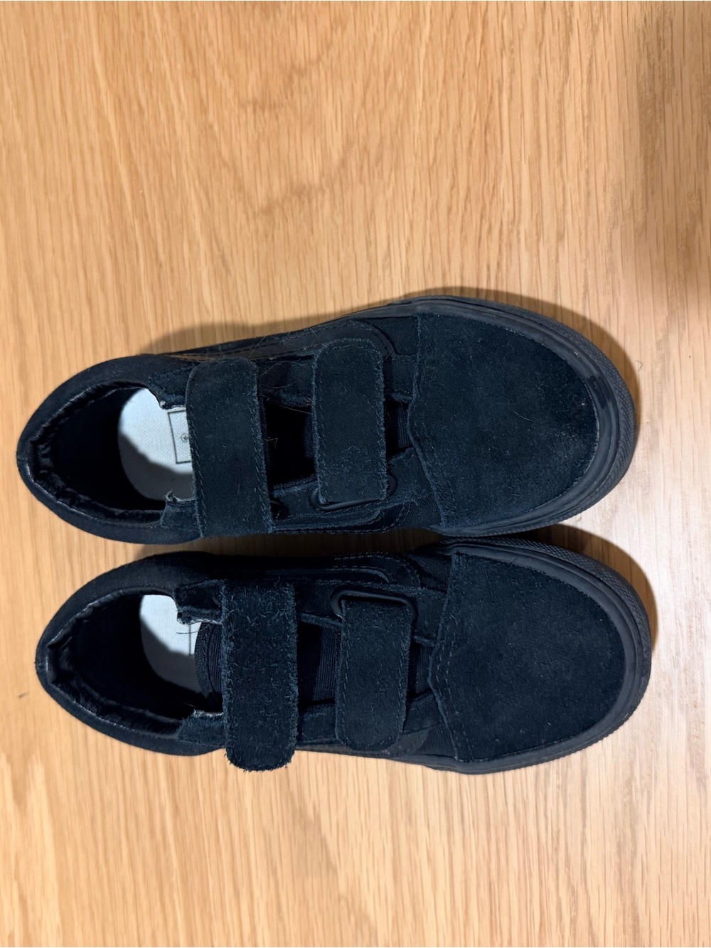 Vans Kids Black Suede Double-Strap Sneakers